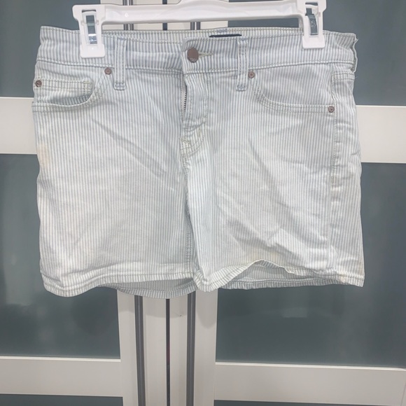 Gap Blue and White Stripped Jean Shorts - Picture 1 of 4